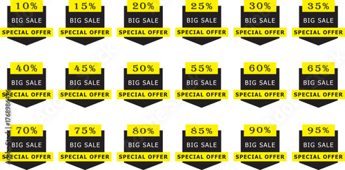 Vector illustration of special offer price discount tags