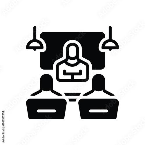 Black solid icon for business meetings