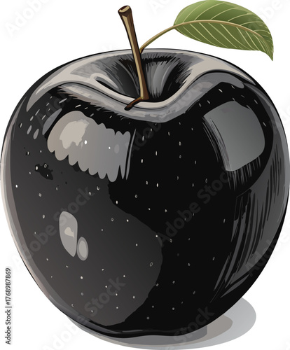 illustration of an apple with a worm