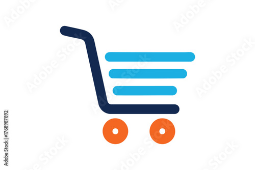 Modern shopping cart icon representing online retail and e-commerce purchases vector