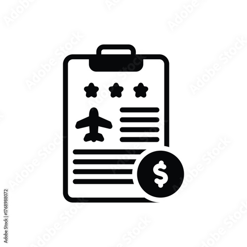 Black solid icon for expense report