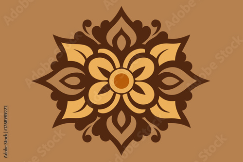 decorative wood carving floral motif illustration
