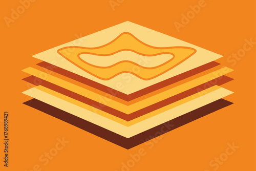 Layered Plywood Art Wall Design Illustration