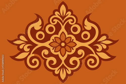 Ornate Wood Carving Decorative Texture Illustration