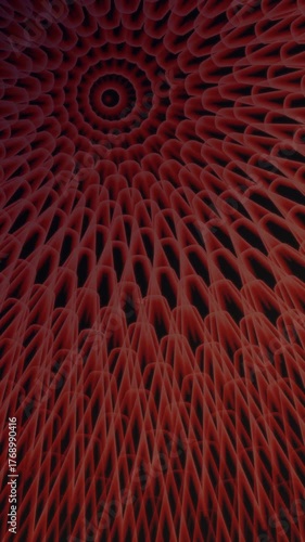 Red abstract design with radial symmetry suitable for vertical video backgrounds.