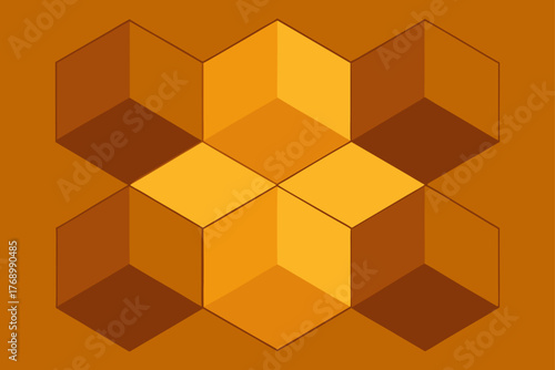 wooden hexagon geometric seamless background illustration
