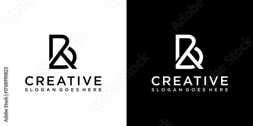 RB or BR initial letter logo design vector