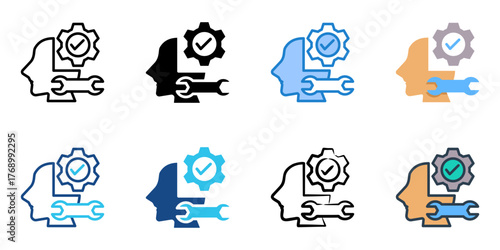 Psychotherapy icon set multiple style collection 
