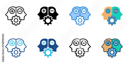 Bipolar Disorder icon set multiple style collection 
