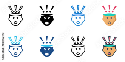 Obsessive Compulsive Disorder (OCD) icon set multiple style collection 
