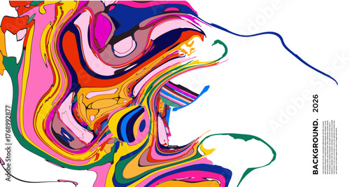 Vibrant abstract liquid marble background with pink, yellow, blue, purple, and orange swirls, creating a textured, colorful pattern ideal for posters or wallpapers.
