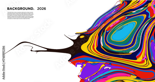 Vibrant abstract liquid marble background with pink, yellow, blue, purple, and orange swirls, creating a textured, colorful pattern ideal for posters or wallpapers.
