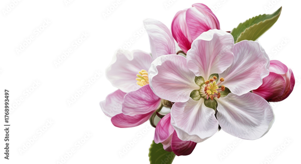 Obraz premium Pink Cherry Blossom Flowers Soft Pastel Background Detailed Realistic Photo