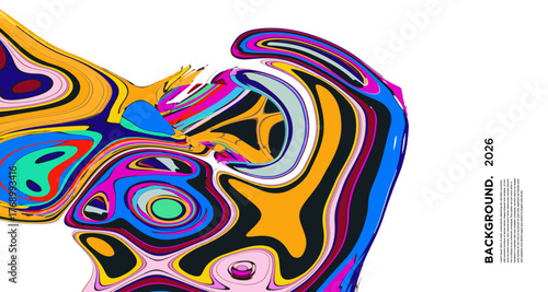 Vibrant abstract liquid marble background with pink, yellow, blue, purple, and orange swirls, creating a textured, colorful pattern ideal for posters or wallpapers.
