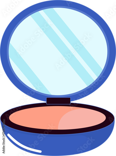 Illustration of Compact Mirror with Blush