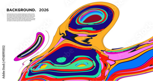 Vibrant abstract liquid marble background with pink, yellow, blue, purple, and orange swirls, creating a textured, colorful pattern ideal for posters or wallpapers.
