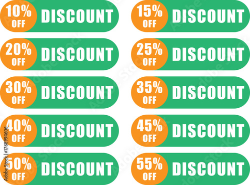 Vector illustration of colorful price discount tags