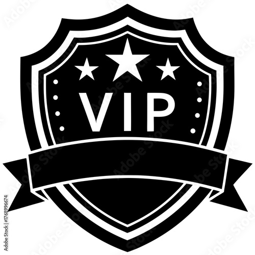  VIP Crest with Stars and Rays