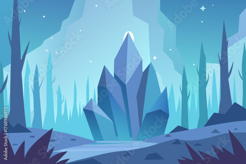 winter landscape with mountains