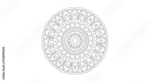Intricate circular mandala design featuring detailed floral and geometric patterns