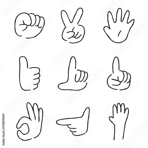 ゆるい手書きのハンドサインイラスト