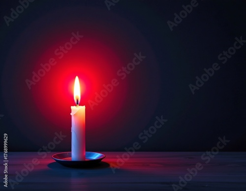 Solitary Candle with Cross Shadow Modern Art Style