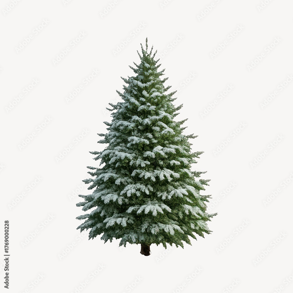 Obraz premium Snow-covered evergreen tree element.
