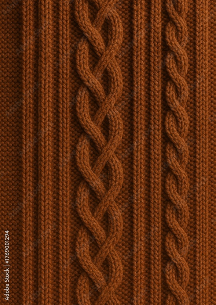 Fototapeta premium Warm brown cable knit texture