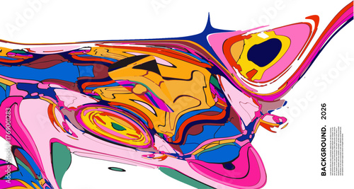 Vibrant abstract liquid marble background with pink, yellow, blue, purple, and orange swirls, creating a textured, colorful pattern ideal for posters or wallpapers.
