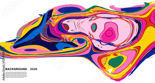 Vibrant abstract liquid marble background with pink, yellow, blue, purple, and orange swirls, creating a textured, colorful pattern ideal for posters or wallpapers.
