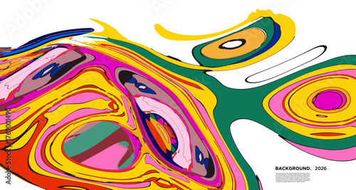 Vibrant abstract liquid marble background with pink, yellow, blue, purple, and orange swirls, creating a textured, colorful pattern ideal for posters or wallpapers.
