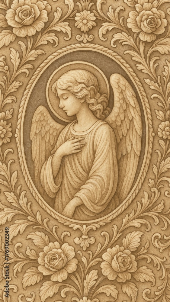 Fototapeta premium Elegant angelic vintage mobile wallpaper
