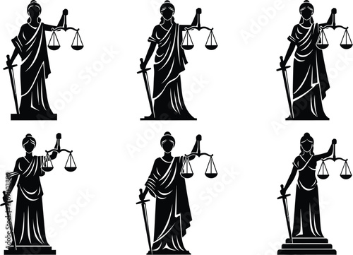 Justice lady law symbol vector illustration for legal services firm editable vector