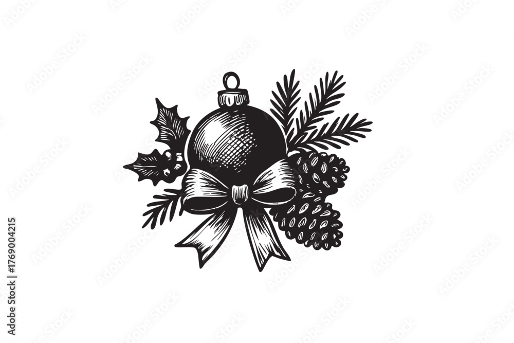 Fototapeta premium Handdrawn Illustration Christmas Decoration 