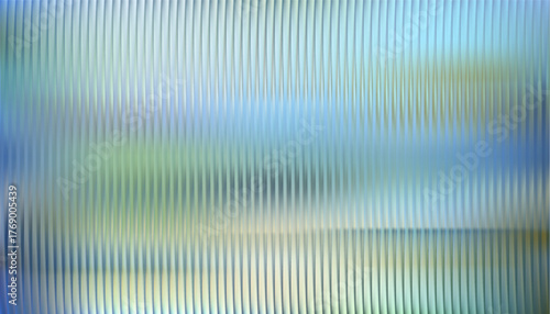 Abstract window glass effect background. Ribbed glass gradient texture. Corrugated acrylic plate bg