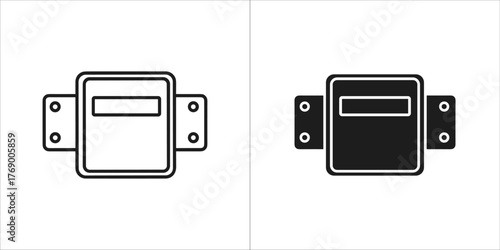 Outline and filled icon of a wallmounted device