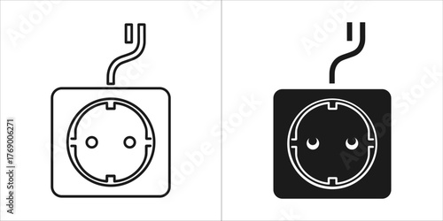European electrical socket and plug icon