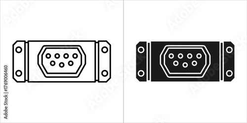 Db9 serial port connector icon