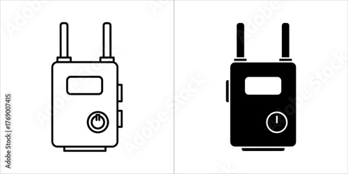 Portable wireless device with antennas and power button
