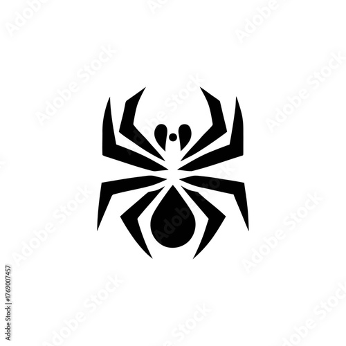 Simplified Spider Silhouette Vector Illustration Design