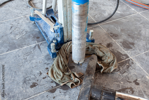 Diamond drill on tripod