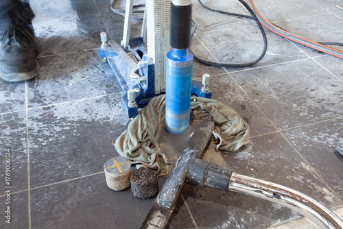 Diamond drill on tripod