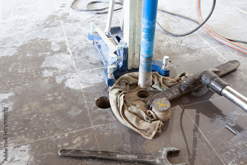 Diamond drill on tripod