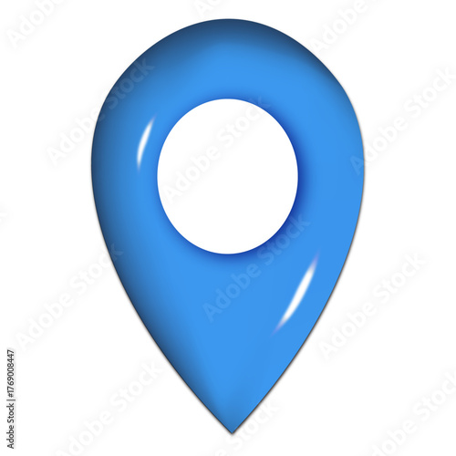 Free Download Blue map location pin icon, 3D glossy navigation symbol for GPS, travel, or digital map positioning vector - GFXLoad