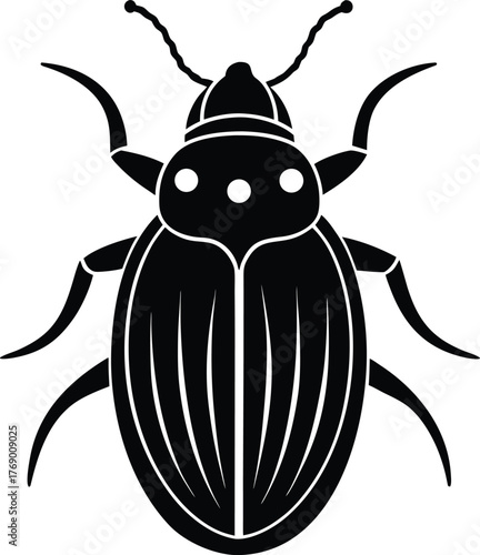 Shiny beetle insect icon with detailed shell and vibrant colors