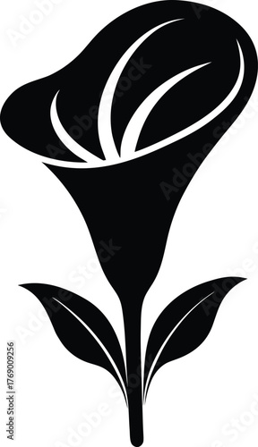 Elegant calla lily flower icon for floral designs and botany themes