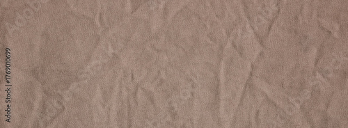 Brown cotton fabric texture background, Wrinkle surface textile, wallpaper, banner
