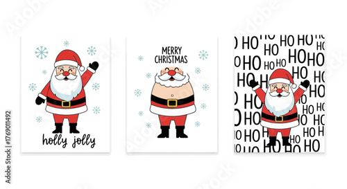 Festive Santa Claus Illustrations for Christmas Cheer and Holiday Decorations
