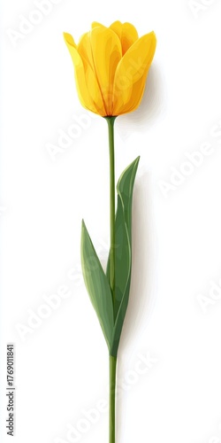 Wallpaper Mural Vibrant Yellow Tulip on White Background Torontodigital.ca