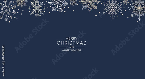 Festive Christmas and New Year Background with Snowflakes